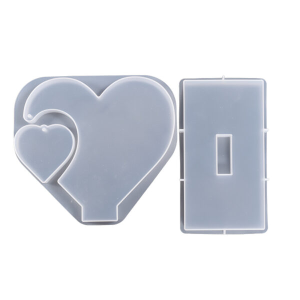 Double heart shape set resin mold with beads frame - Image 2