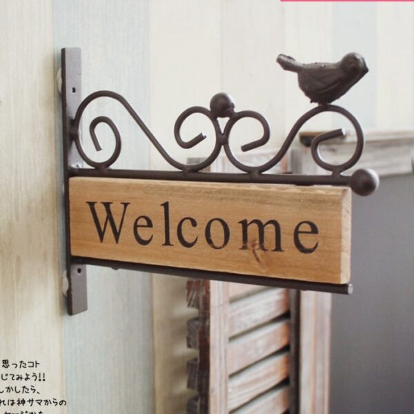 Wooden Iron Welcome Sing